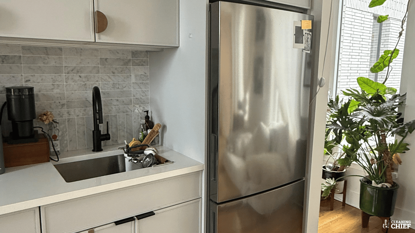 Cleaning of airbnb home and polished fridge