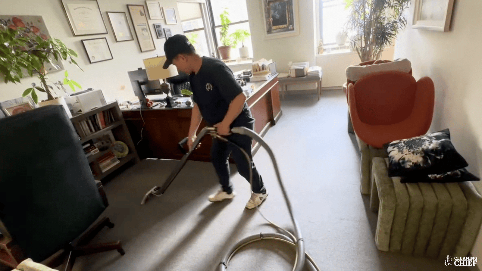 Carpet steaming in the attorneys office in lower manhattan