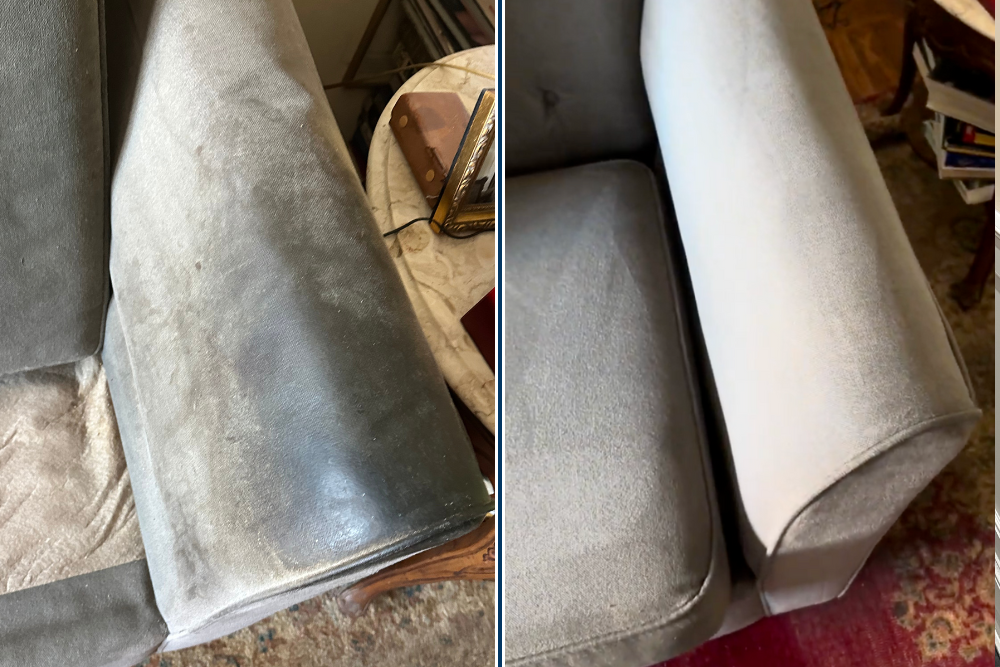 Couch Deep Cleaning Before and After – 15 Years of Heavy Use